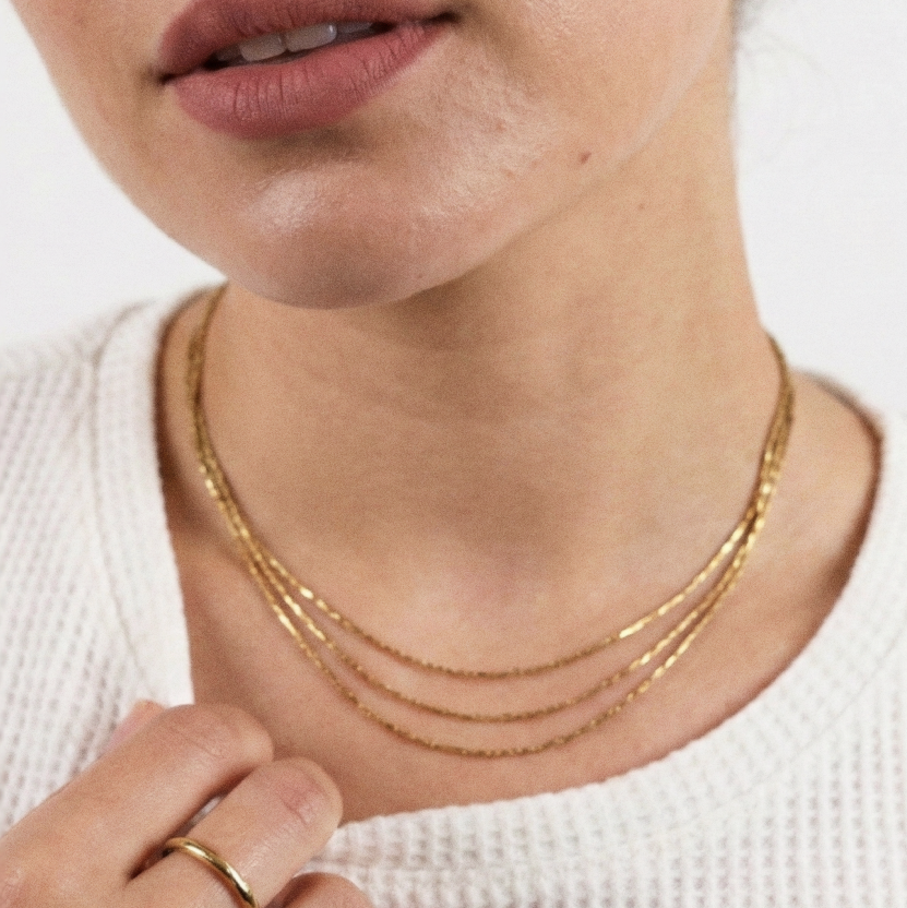 Collier Layering Tressé - Acier Inoxydable Doré
