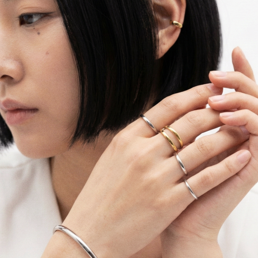 Bague Double Anneau - Jade