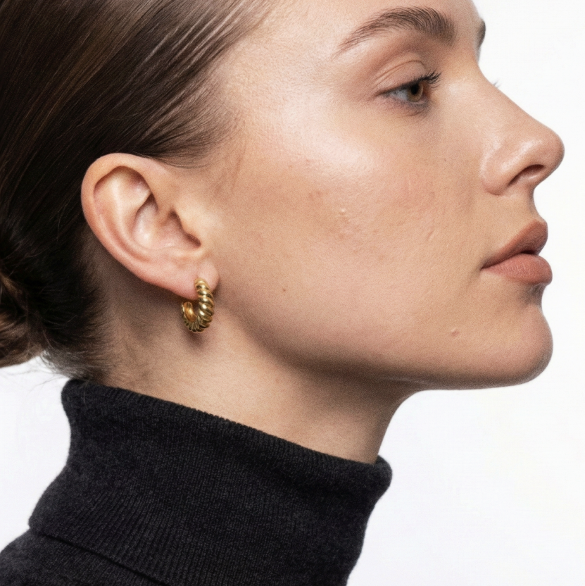 Créoles Torsadées Demi-Lune - Sacha