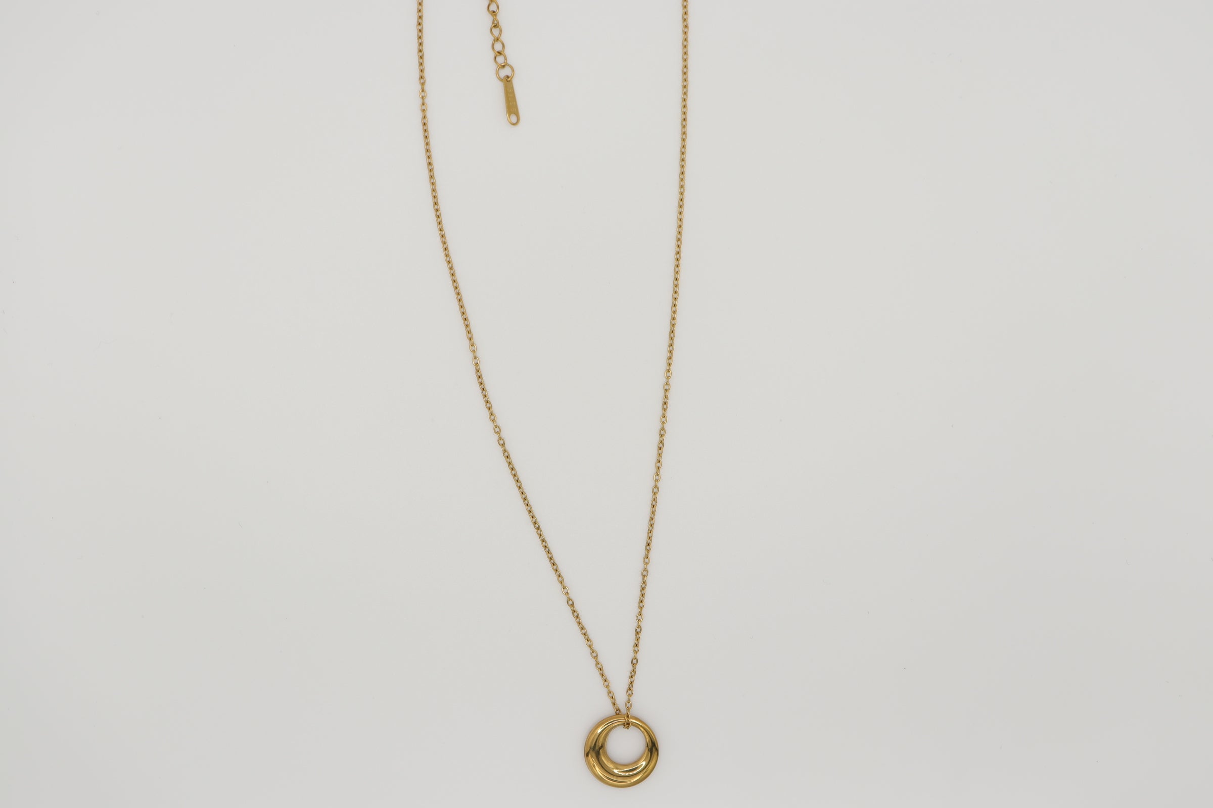 Collier Pendentif Cercle - Acier Inoxydable Doré